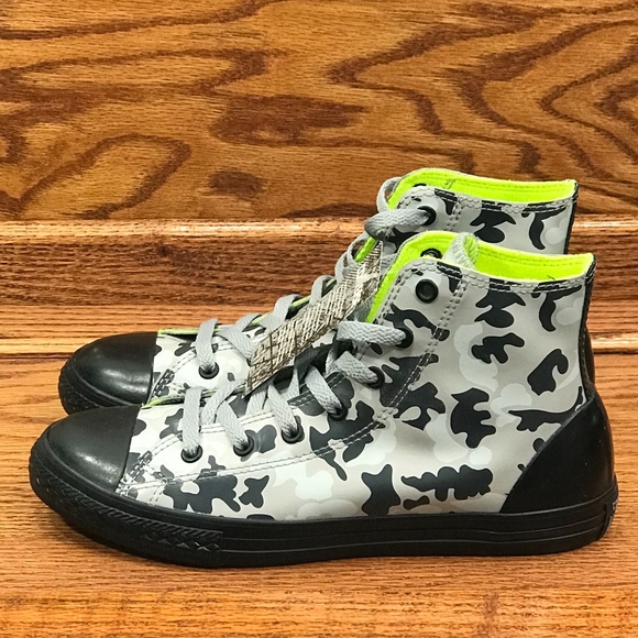 Converse Rubber Hi Dolphin Black Gray Camo Shoes - Picture 2 of 8